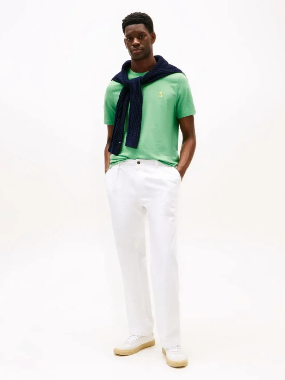 detail Tommy Hilfiger pánské zelené tričko