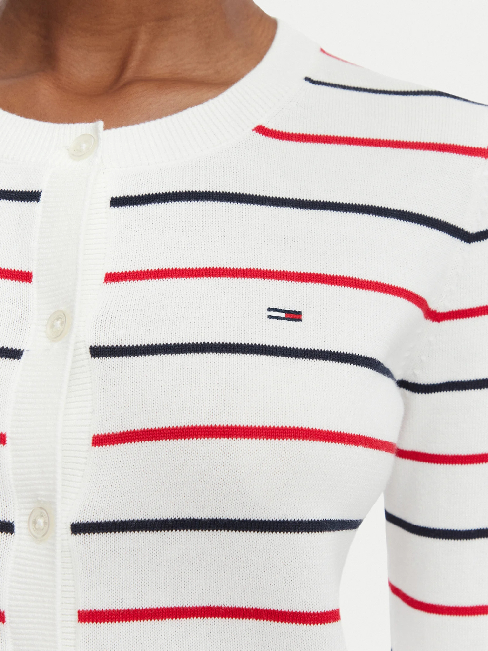 detail Tommy Jeans dámský pruhovaný svetr
