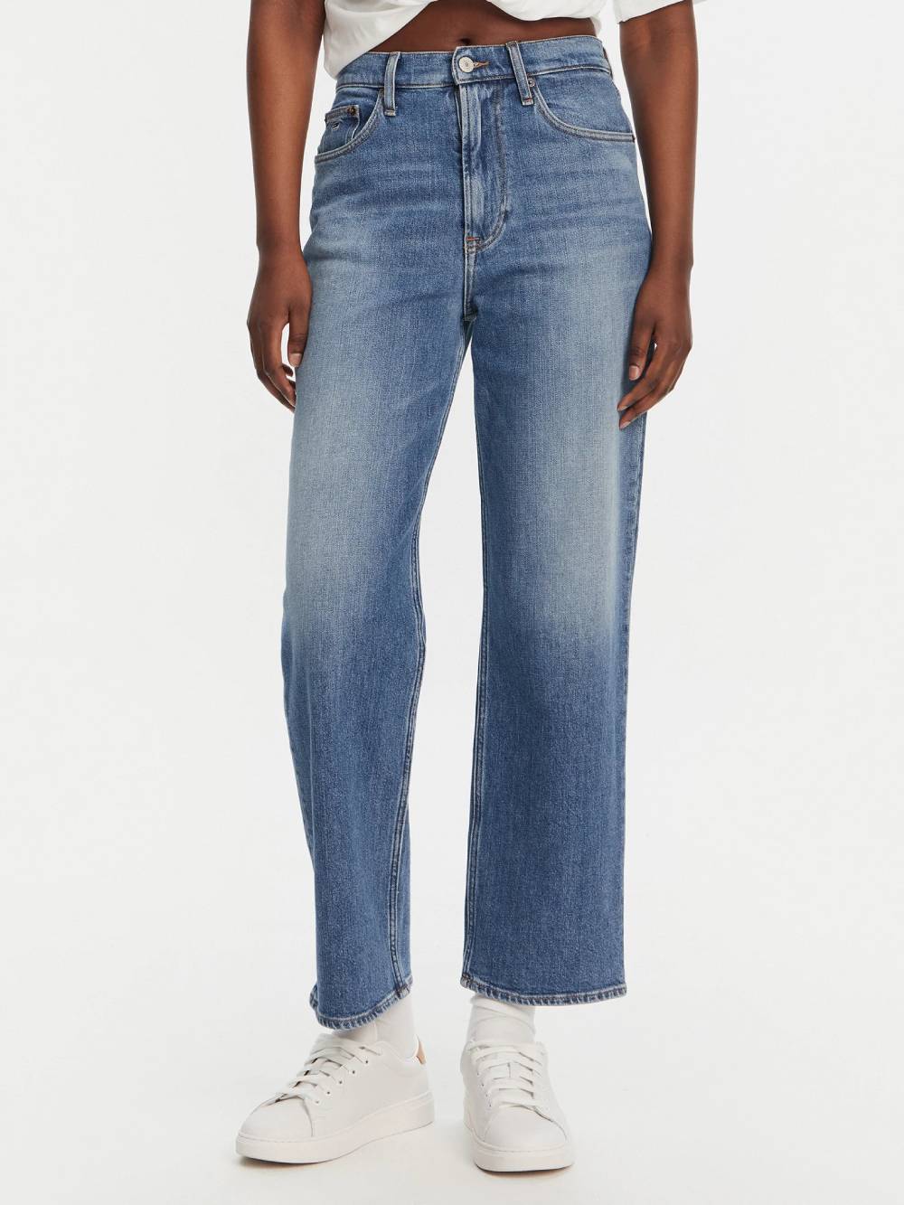 detail Tommy Jeans dámské modré džíny