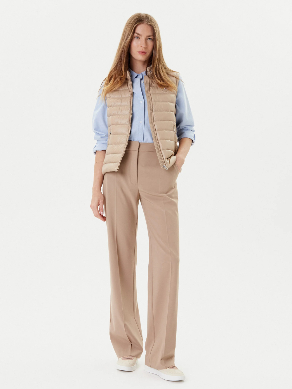 detail Dámská béžová vesta Tommy Hilfiger