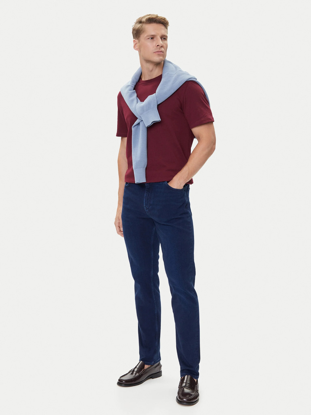 detail Tommy Hilfiger pánské modré džíny Denton