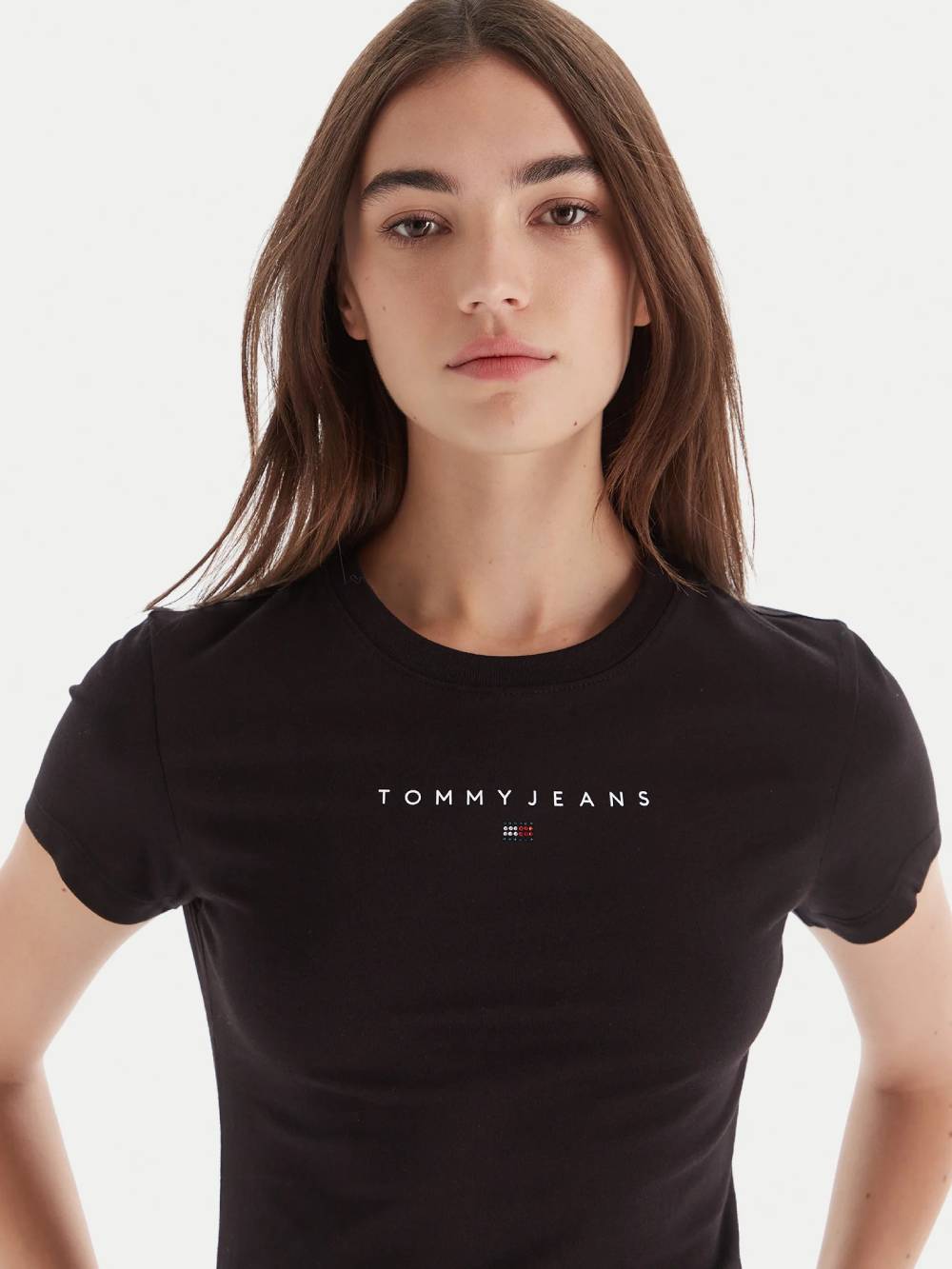 detail Tommy Jeans dámské černé tričko