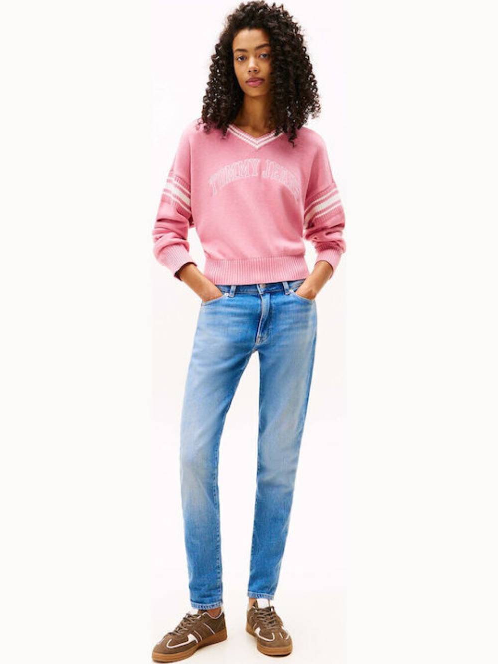 detail Tommy Jeans dámské modré džíny