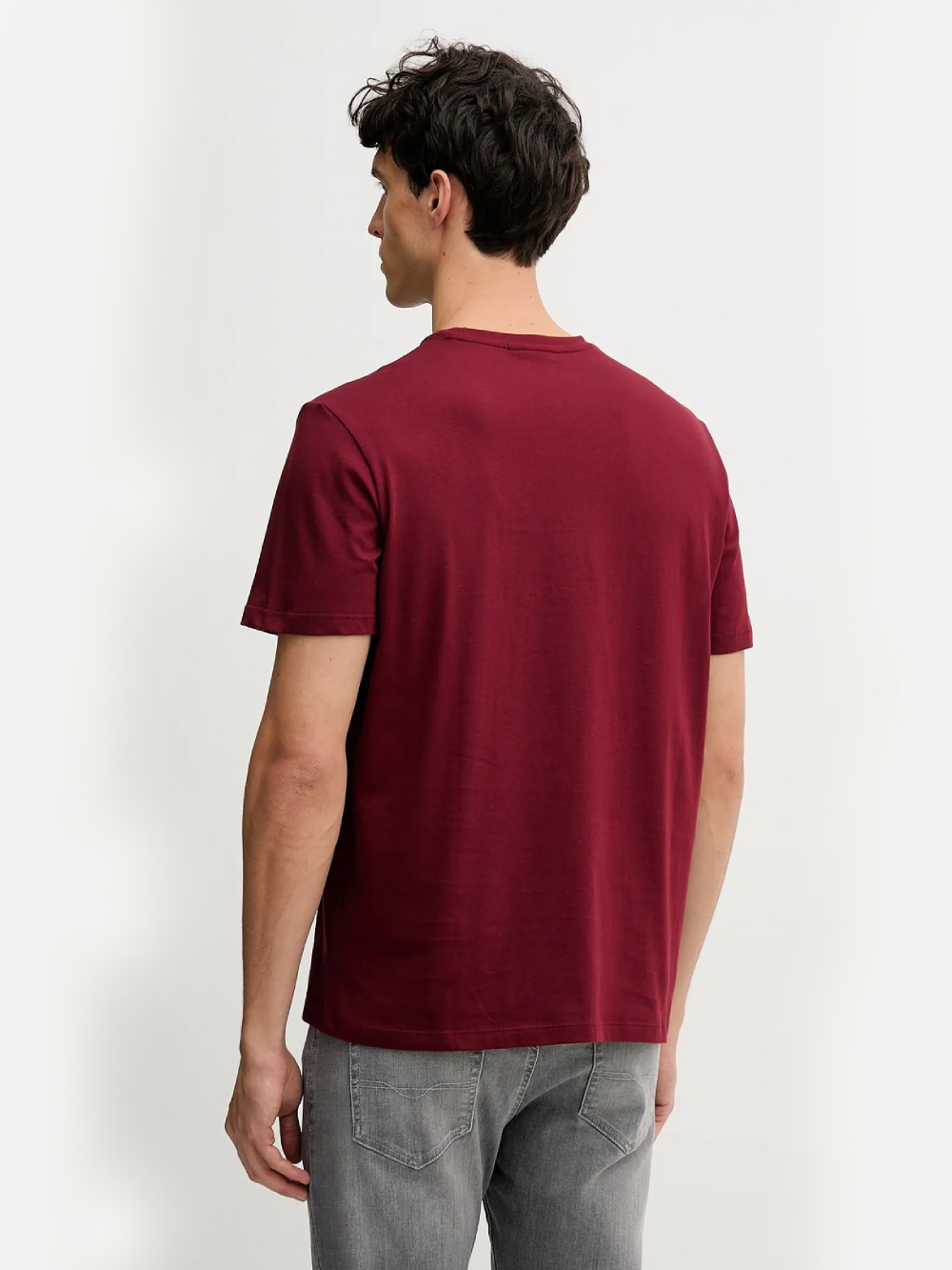detail Calvin Klein pánské vínové tričko