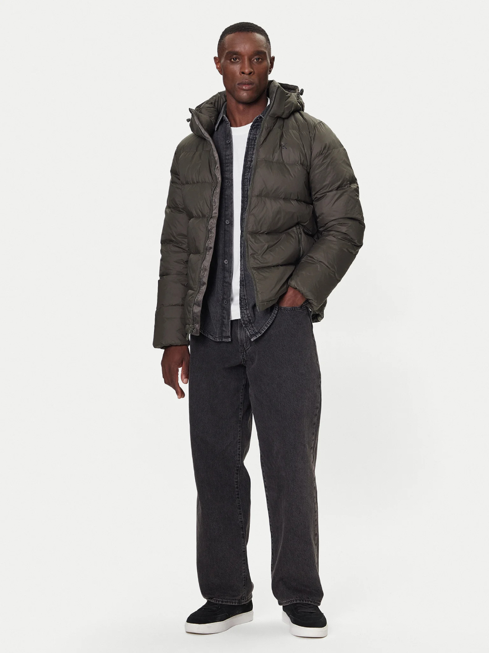 detail Calvin Klein pánská khaki bunda