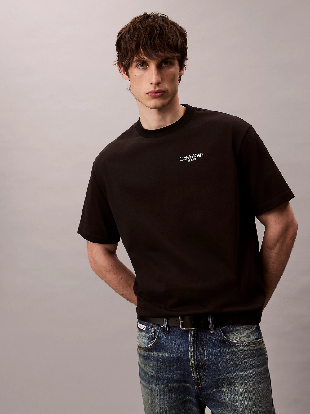 detail Calvin Klein pánské černé tričko