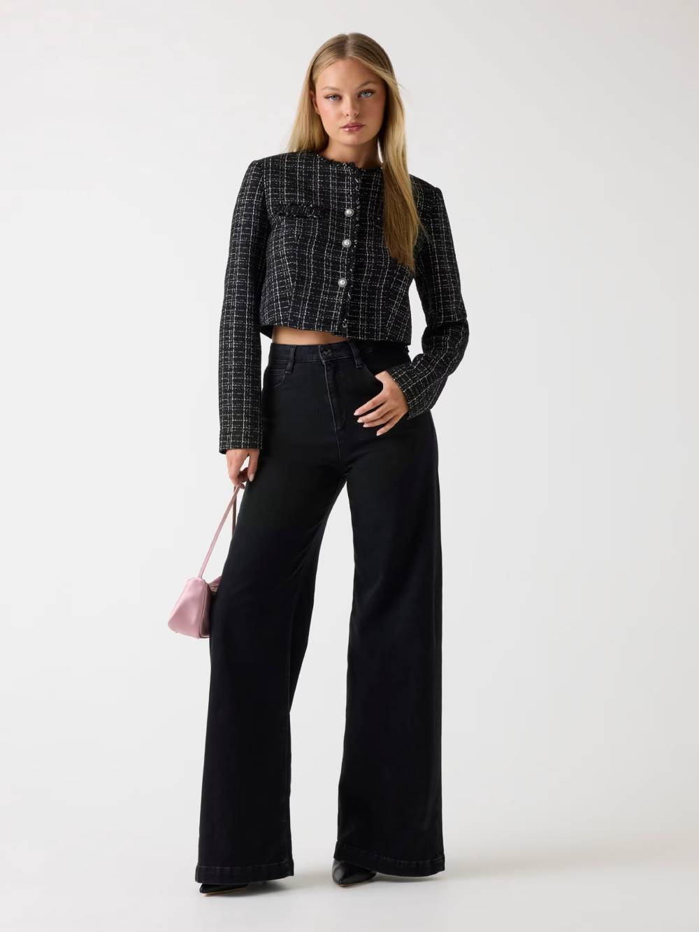 detail Guess dámské černé džíny