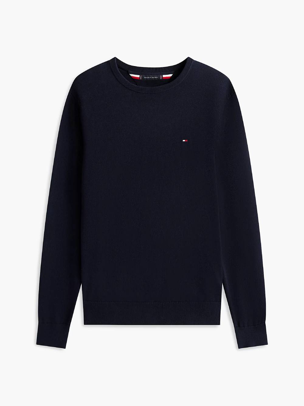 detail Tommy Hilfiger pánský modrý svetr