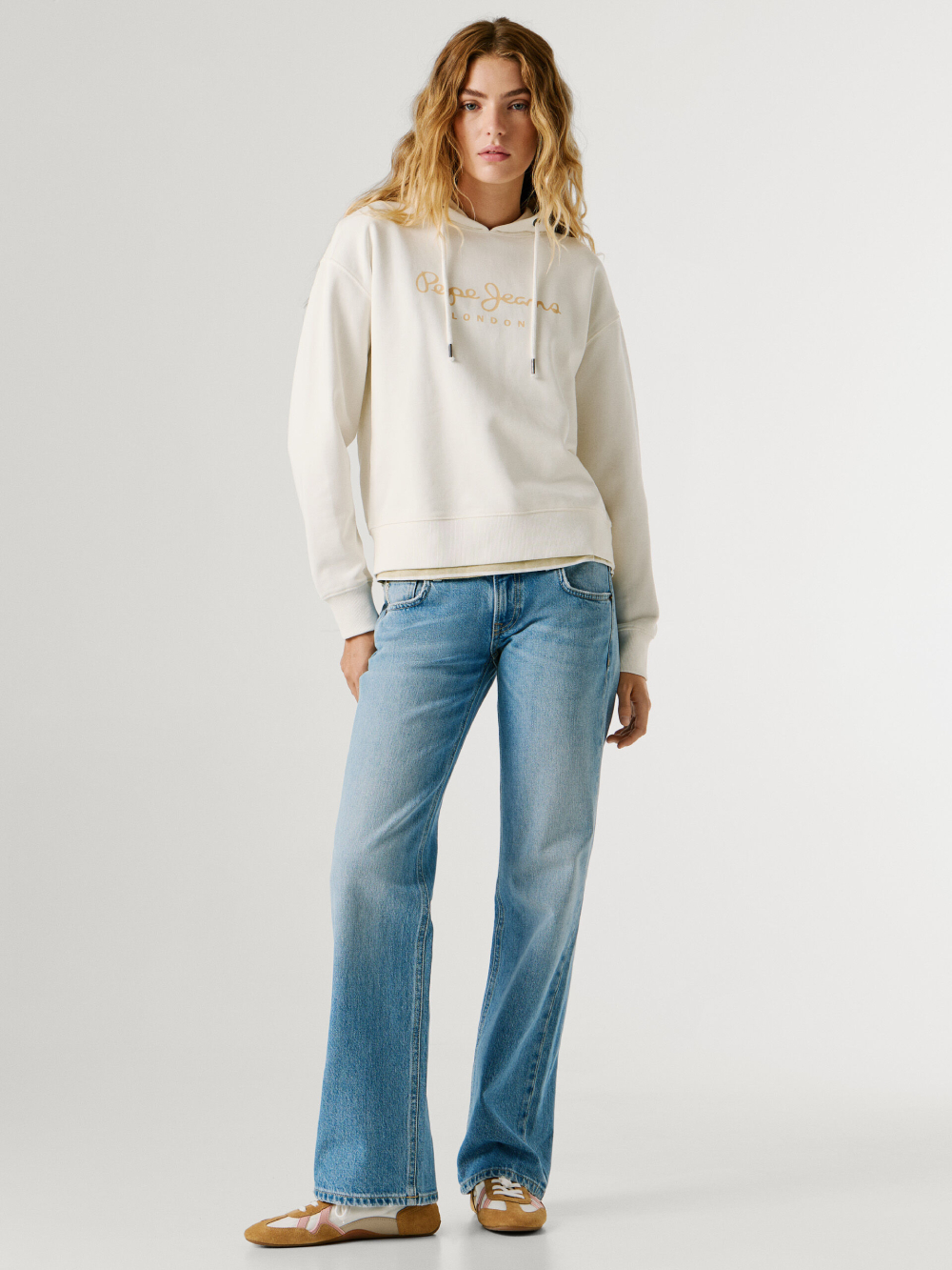 detail Pepe Jeans dámská antická bílá mikina