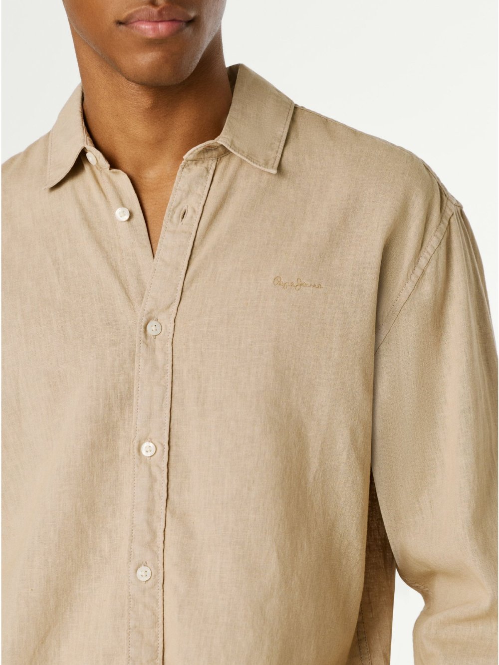 detail Pepe Jeans pánská béžová košile