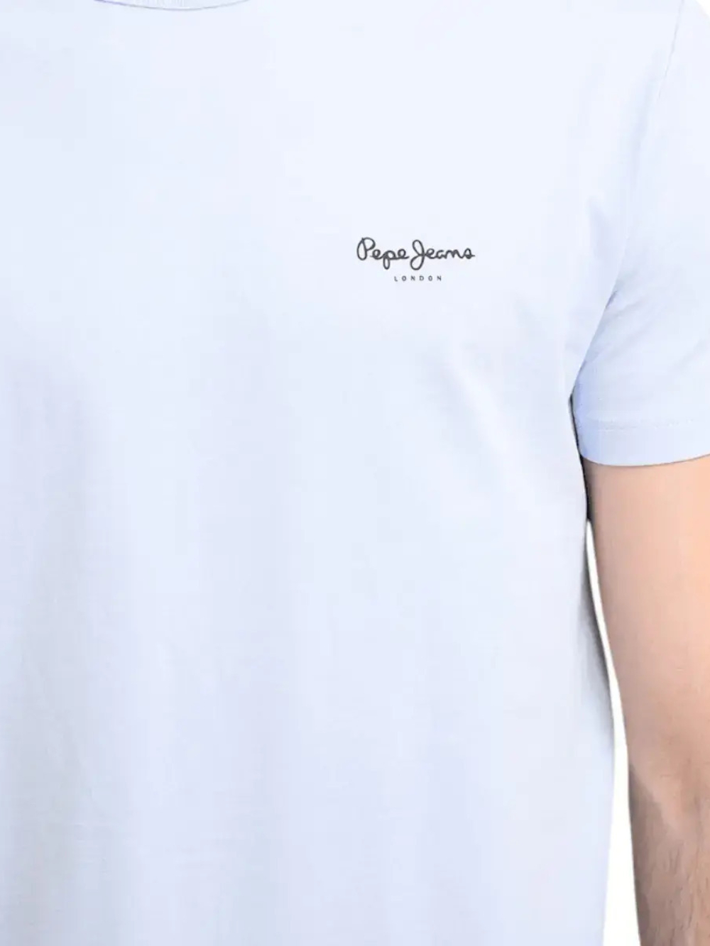 detail Pepe Jeans pánské bledě modré tričko