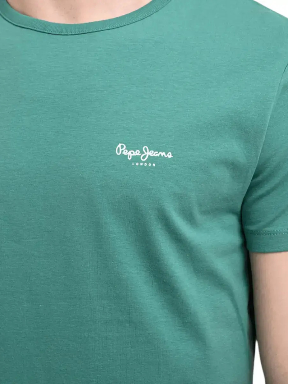 detail Pepe Jeans pánské zelené tričko