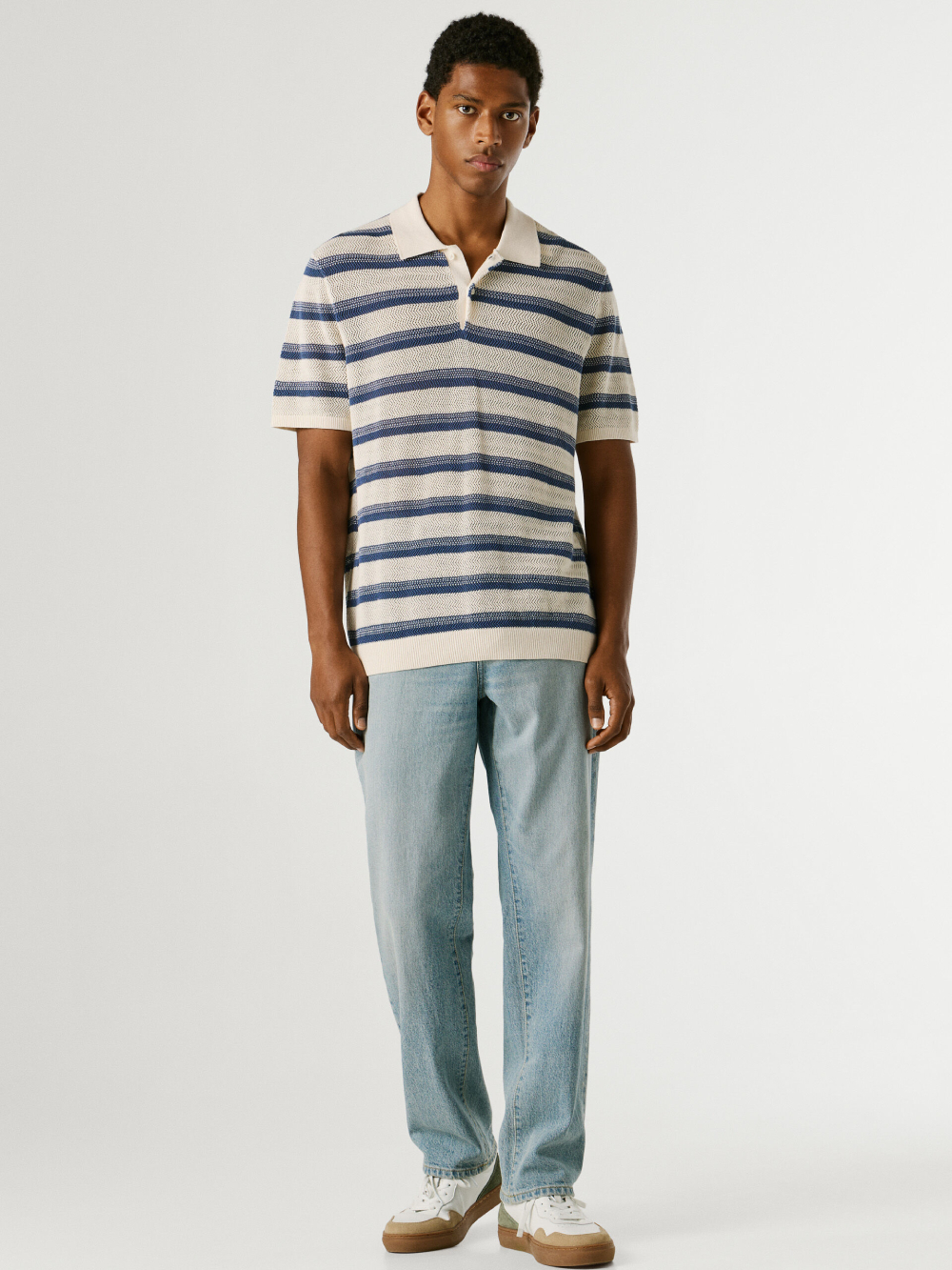 detail Pepe Jeans pánské pruhované polo tričko