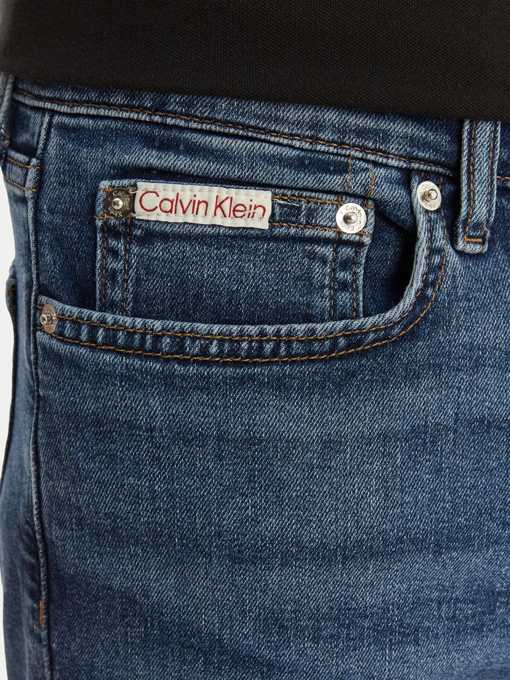 detail Calvin Klein pánské modré džínové šortky