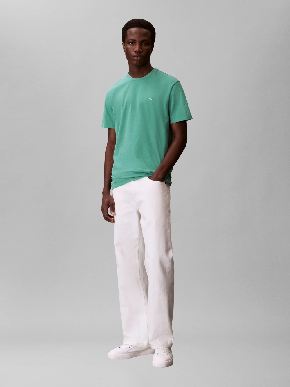 detail Calvin Klein pánské zelené tričko