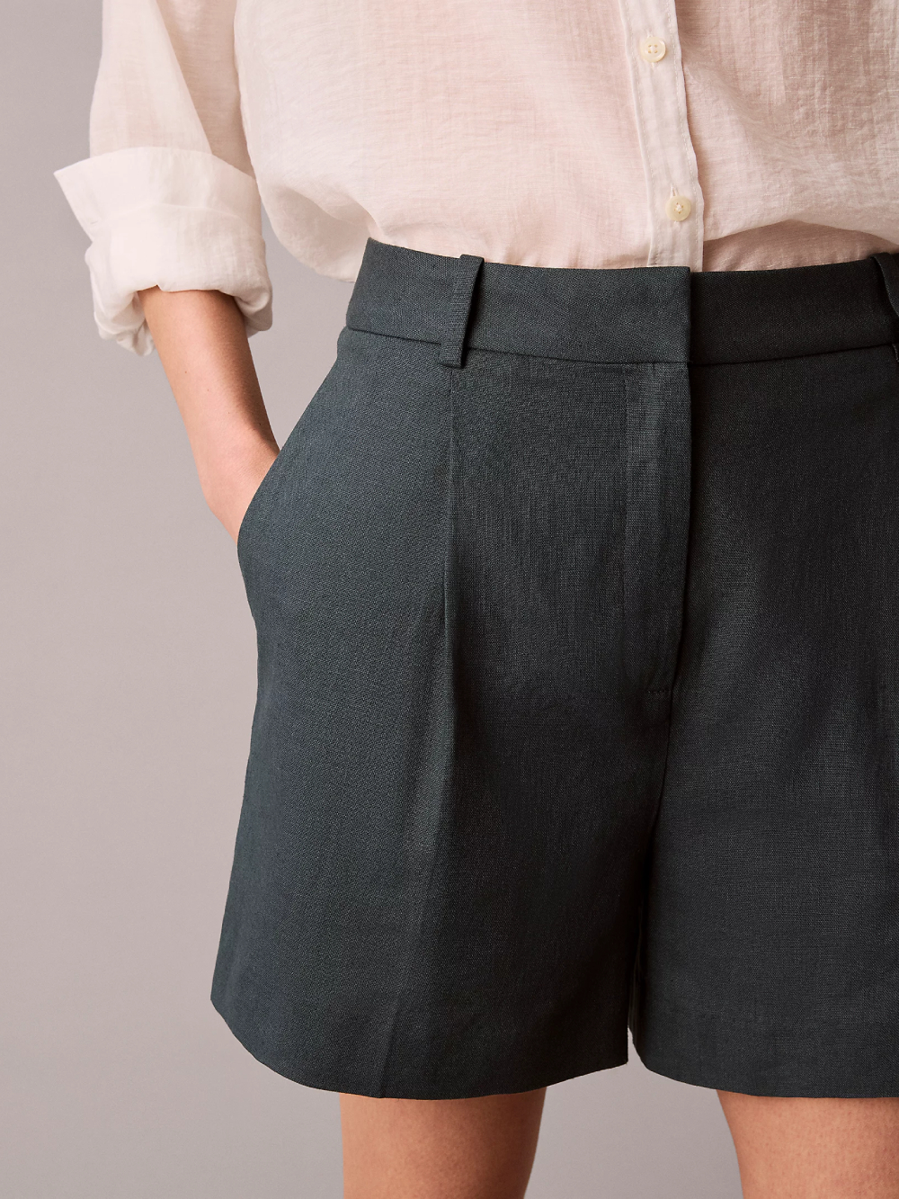 detail Calvin Klein dámské  modrozelené šortky