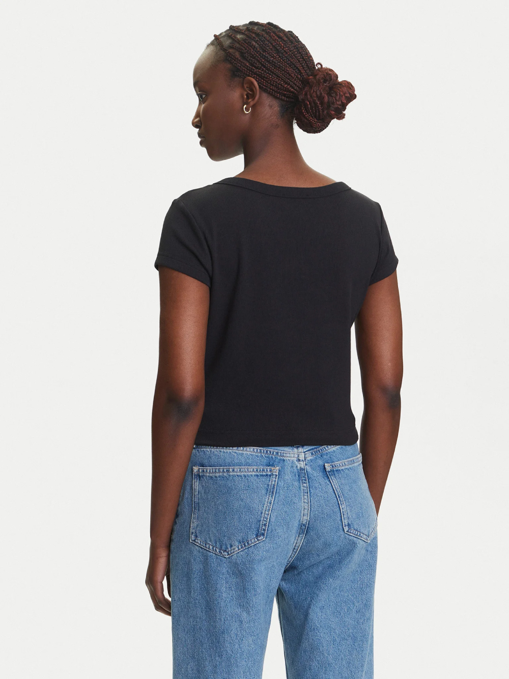 detail Calvin Klein dámské černé tričko