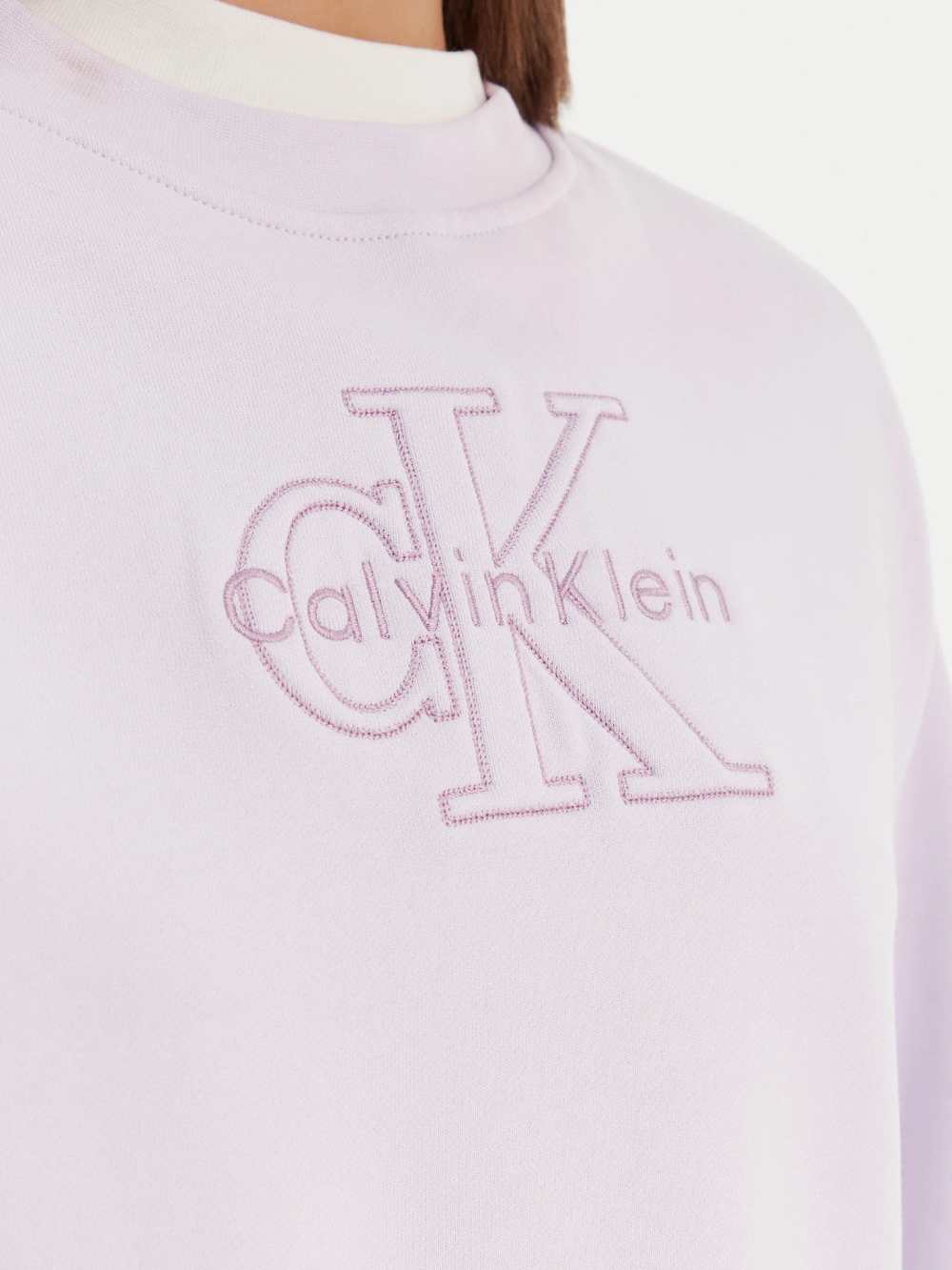 detail Calvin Klein dámská fialová mikina