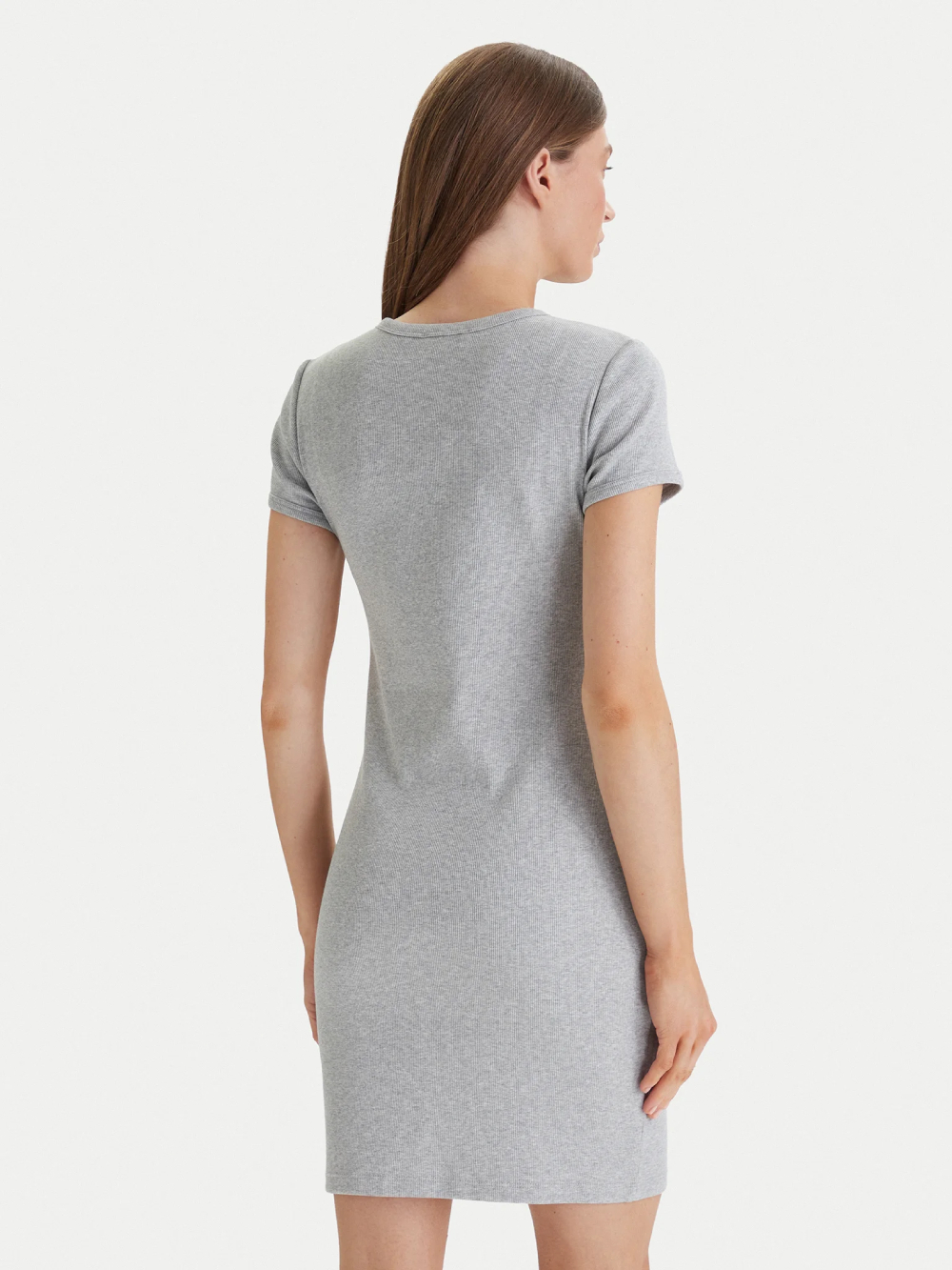 detail Calvin Klein dámské šedé šaty