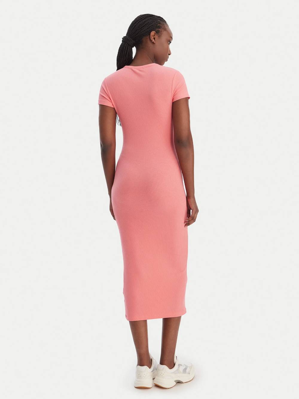 detail Tommy Jeans dámské růžové šaty