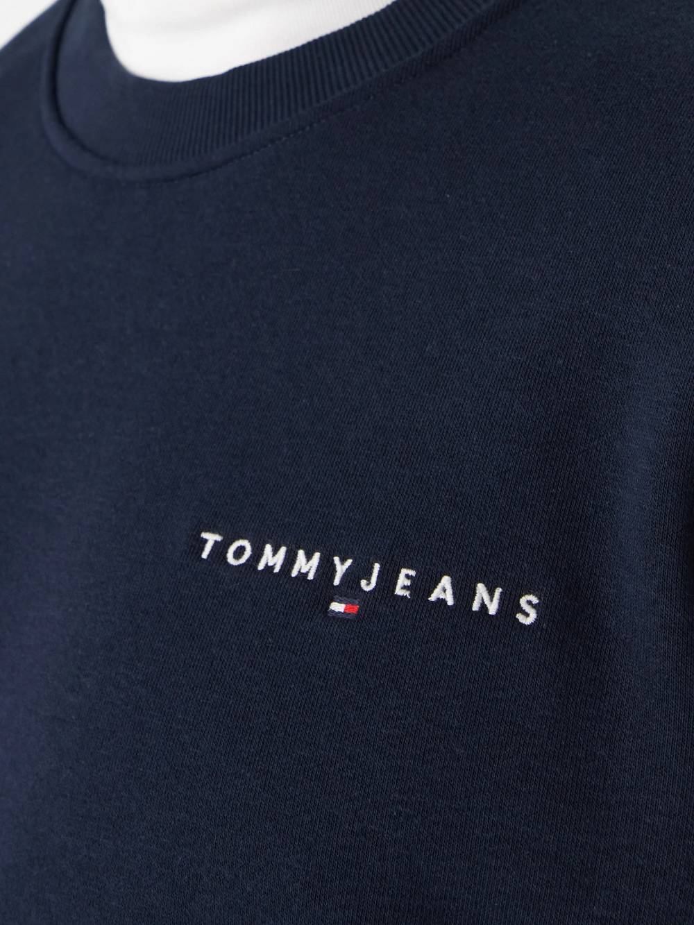 detail Tommy Jeans pánská modrá mikina