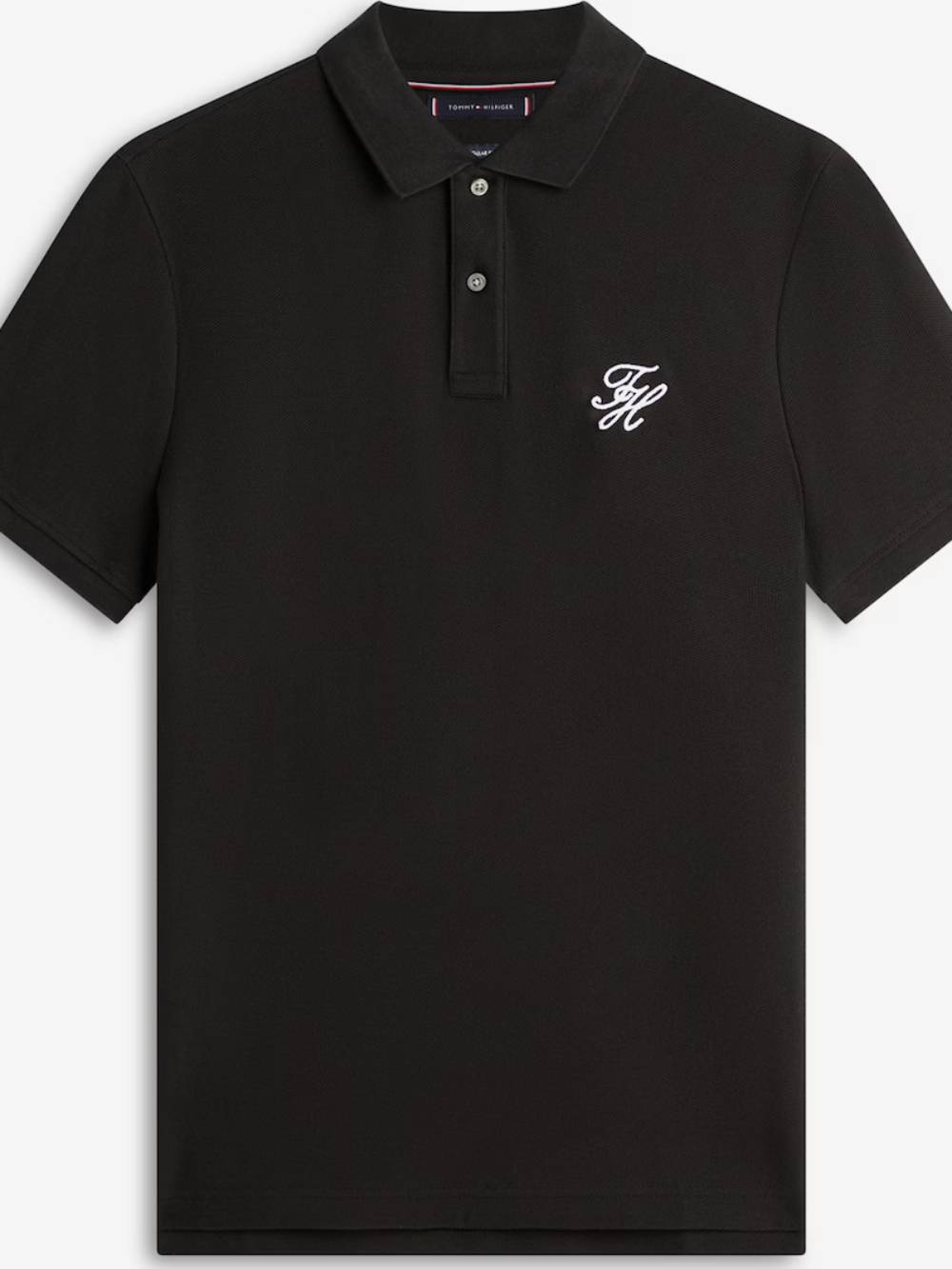 detail Tommy Hilfiger pánské černé polo tričko