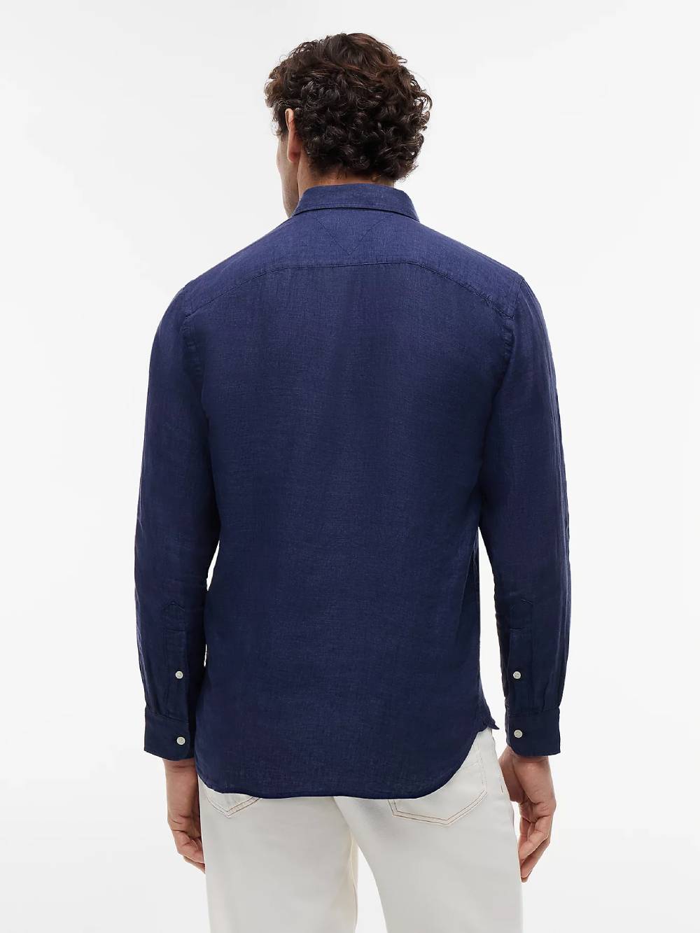 detail Tommy Hilfiger pánská modrá košile