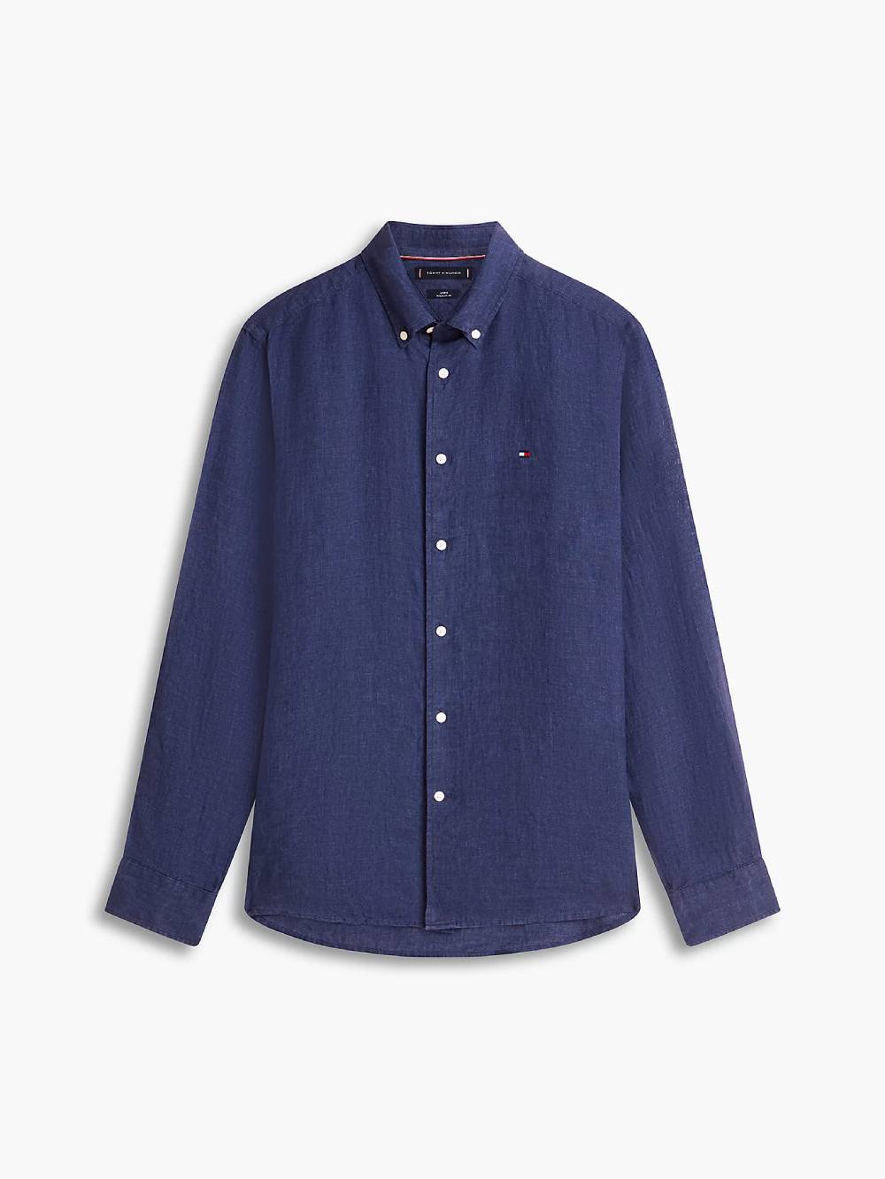 detail Tommy Hilfiger pánská modrá košile