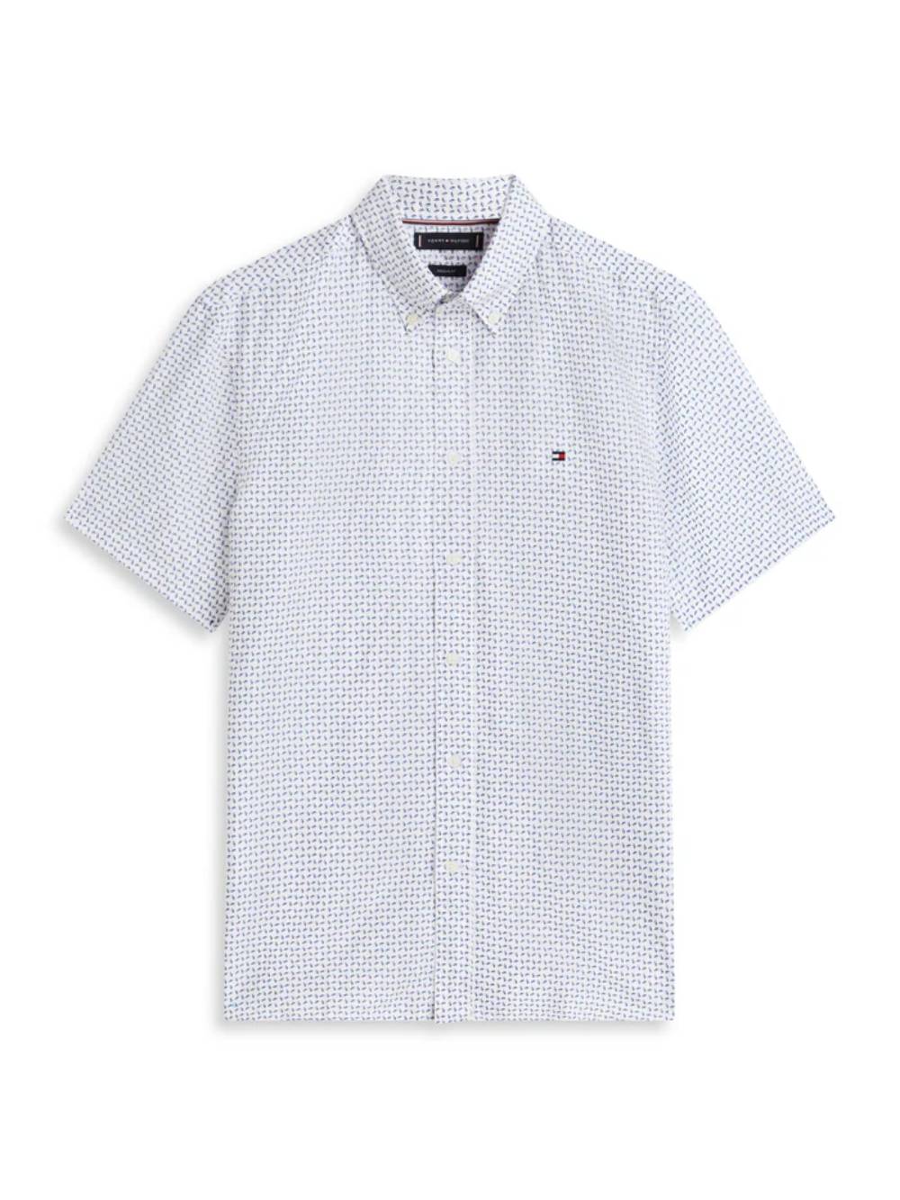 detail Tommy Hilfiger pánská vzorovaná  bílá košile