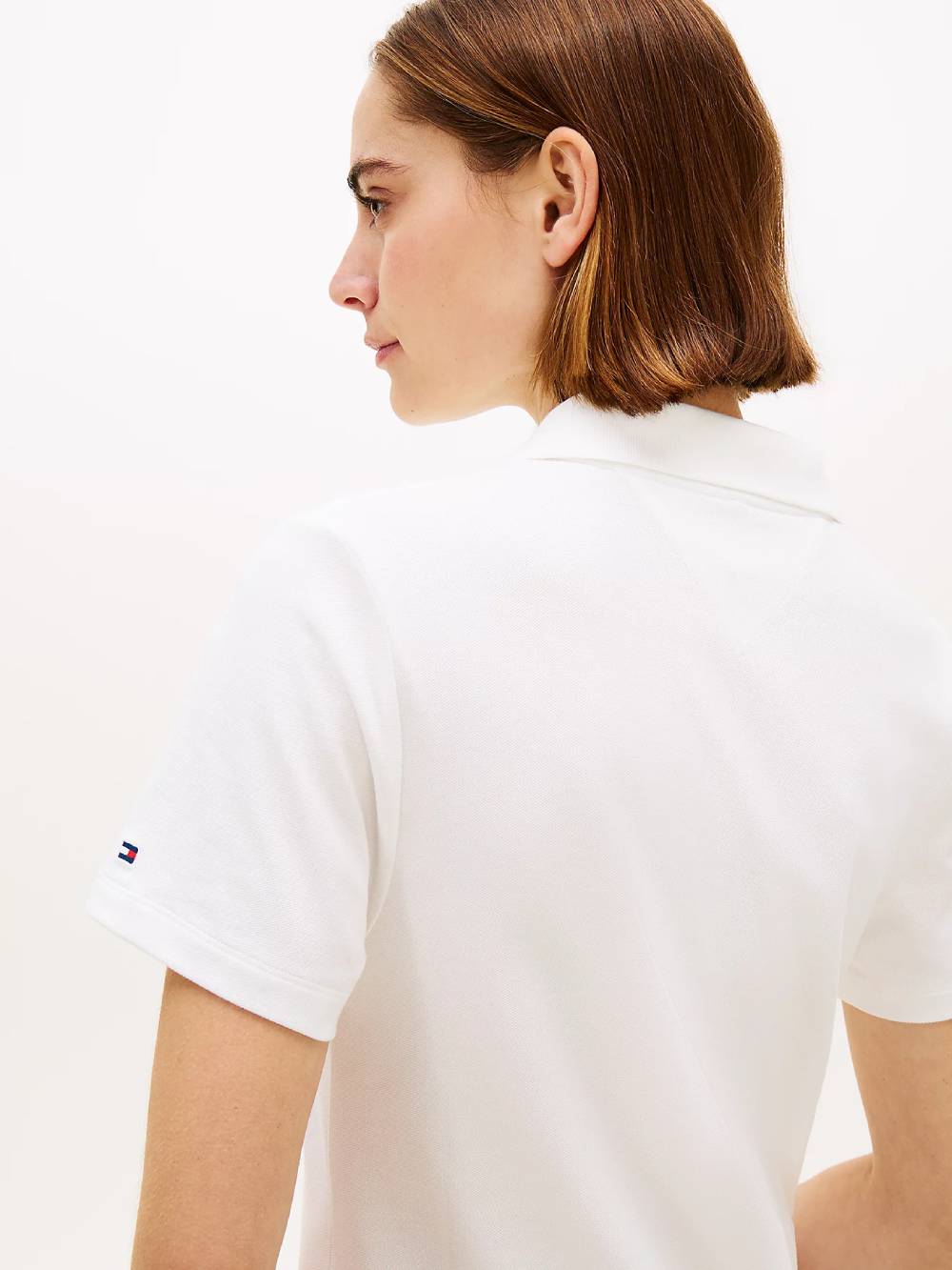 detail Tommy Hilfiger dámské bílé  polo šaty