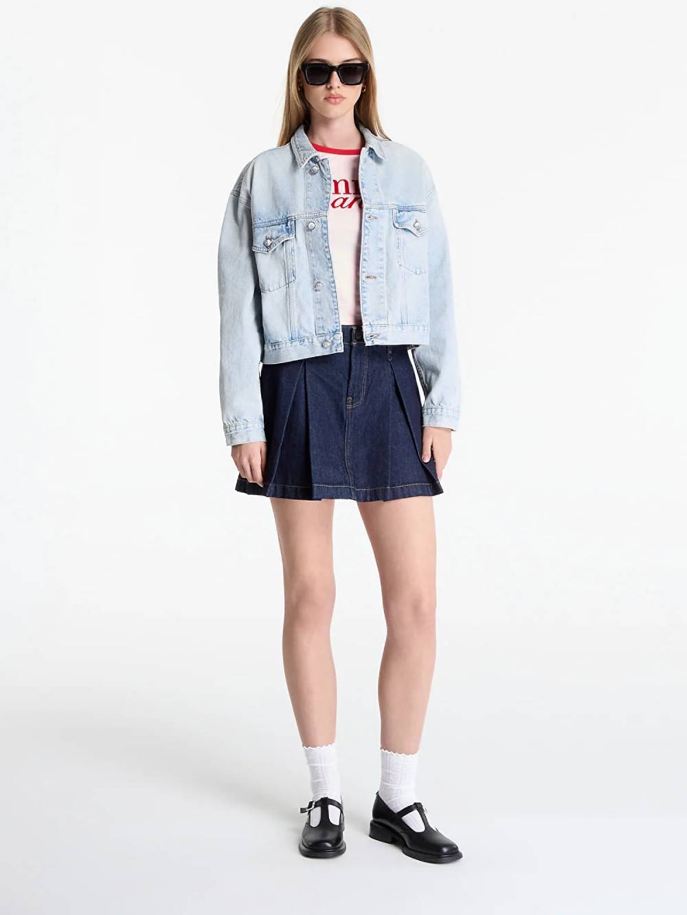 detail Tommy Hilfiger dámská modrá džínová bunda