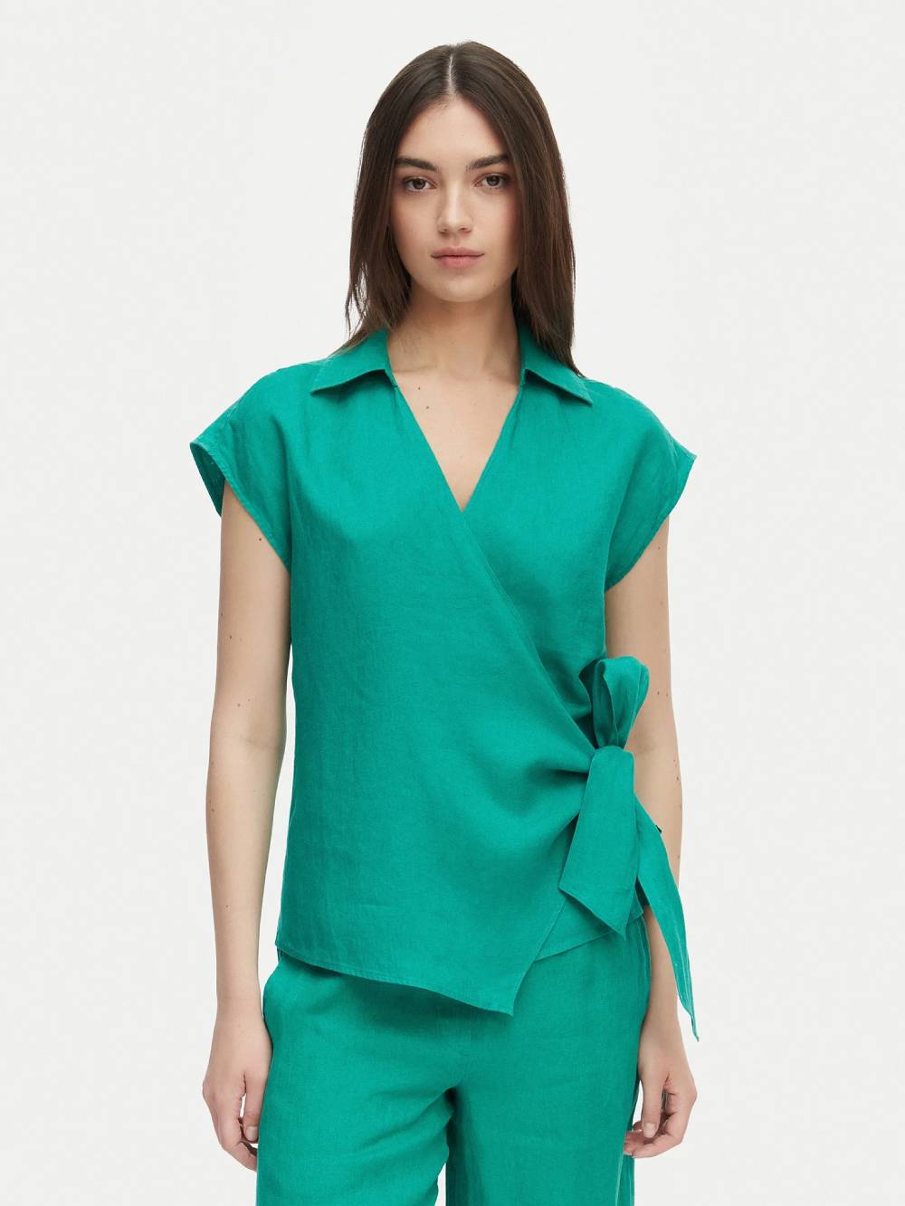 detail Tommy Hilfiger dámská zelená halenka