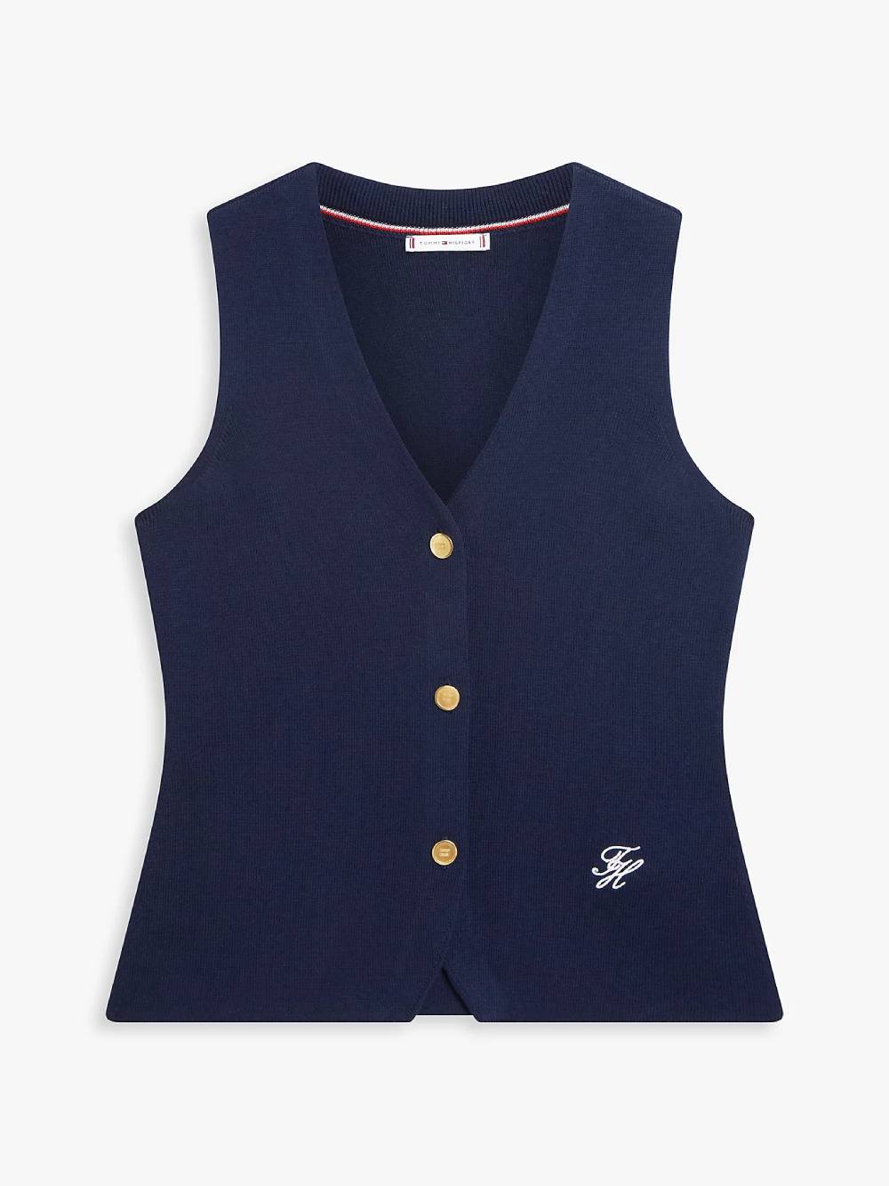 detail Tommy Hilfiger dámská modrá vesta