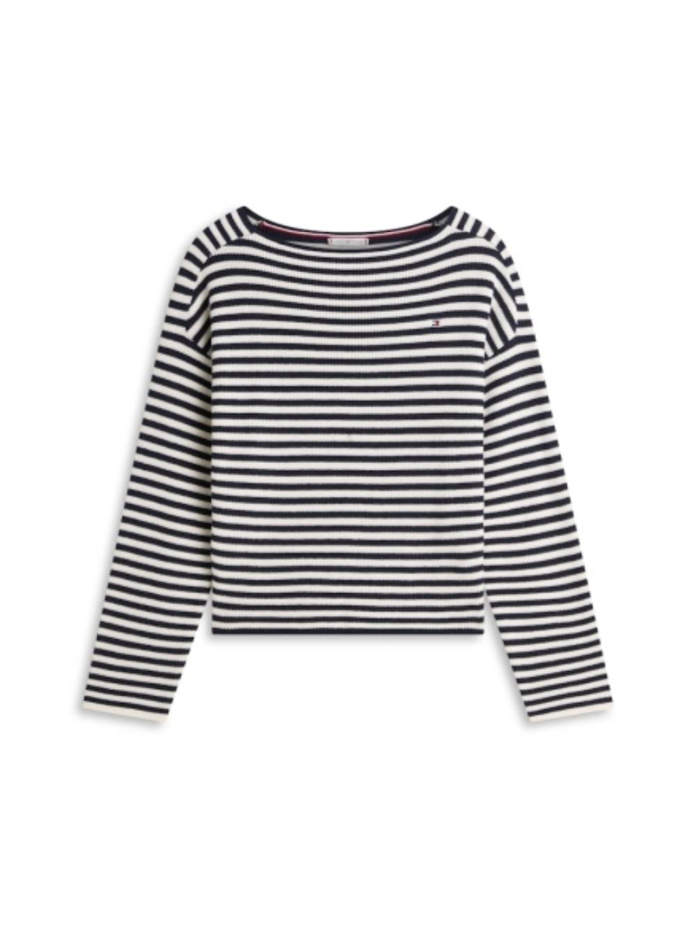 detail Tommy Hilfiger dámský pruhovaný svetr