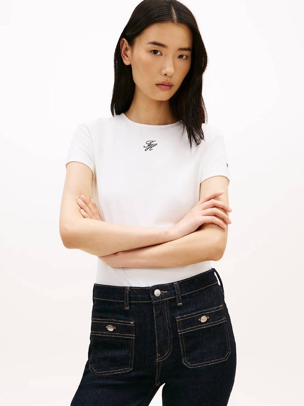 detail Tommy Hilfiger dámská bílé třičko