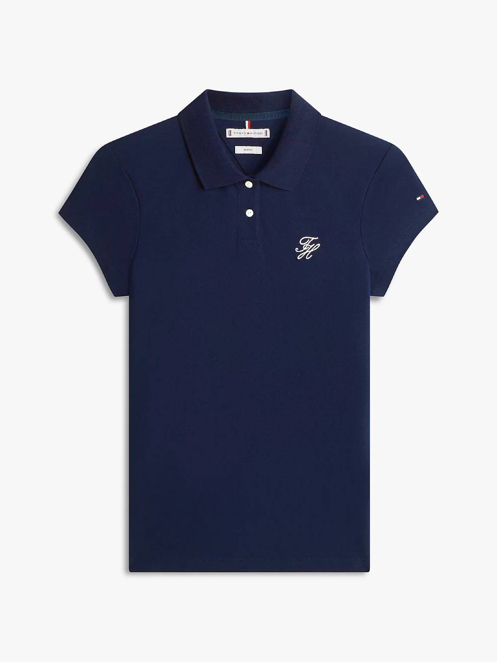 detail Tommy Hilfiger dámské modré polo tričko