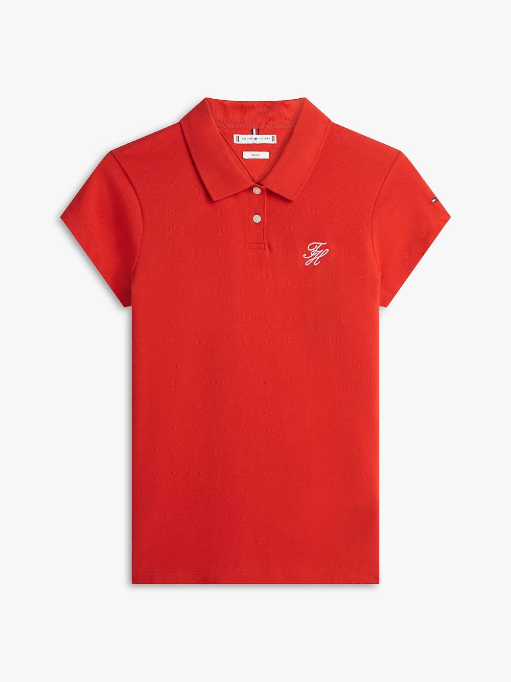 detail Tommy Hilfiger dámské červené polo tričko