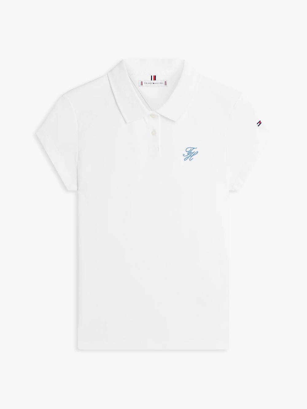 detail Tommy Hilfiger dámská bílé polo třičko
