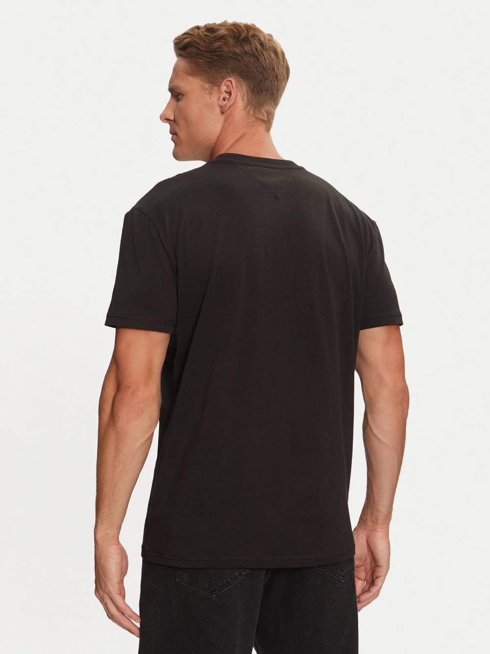 detail Tommy Jeans pánské černé tričko