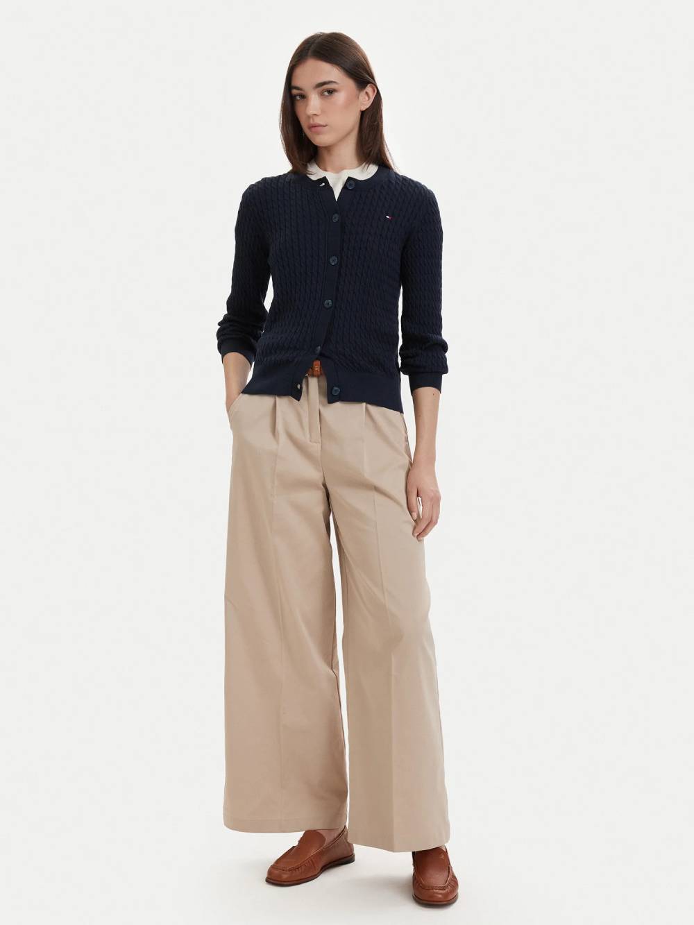detail Tommy Hilfiger dámský modrý svetr