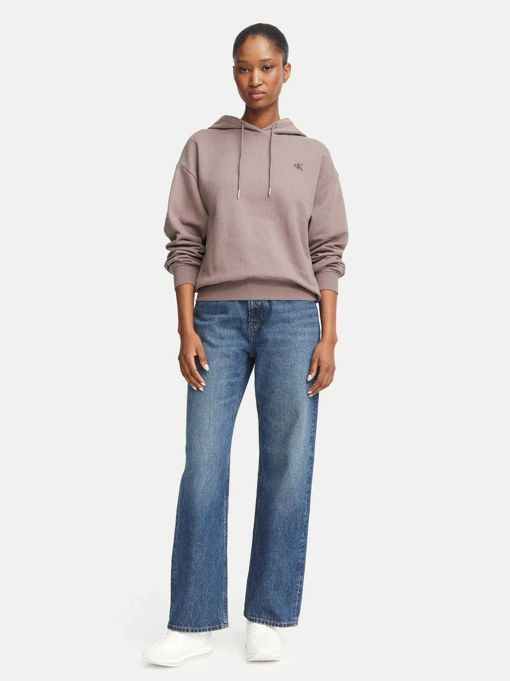 detail Calvin Klein dámská hnědá mikina