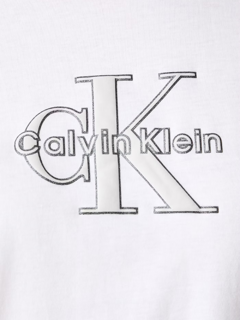 detail Calvin Klein dámské bílé tričko