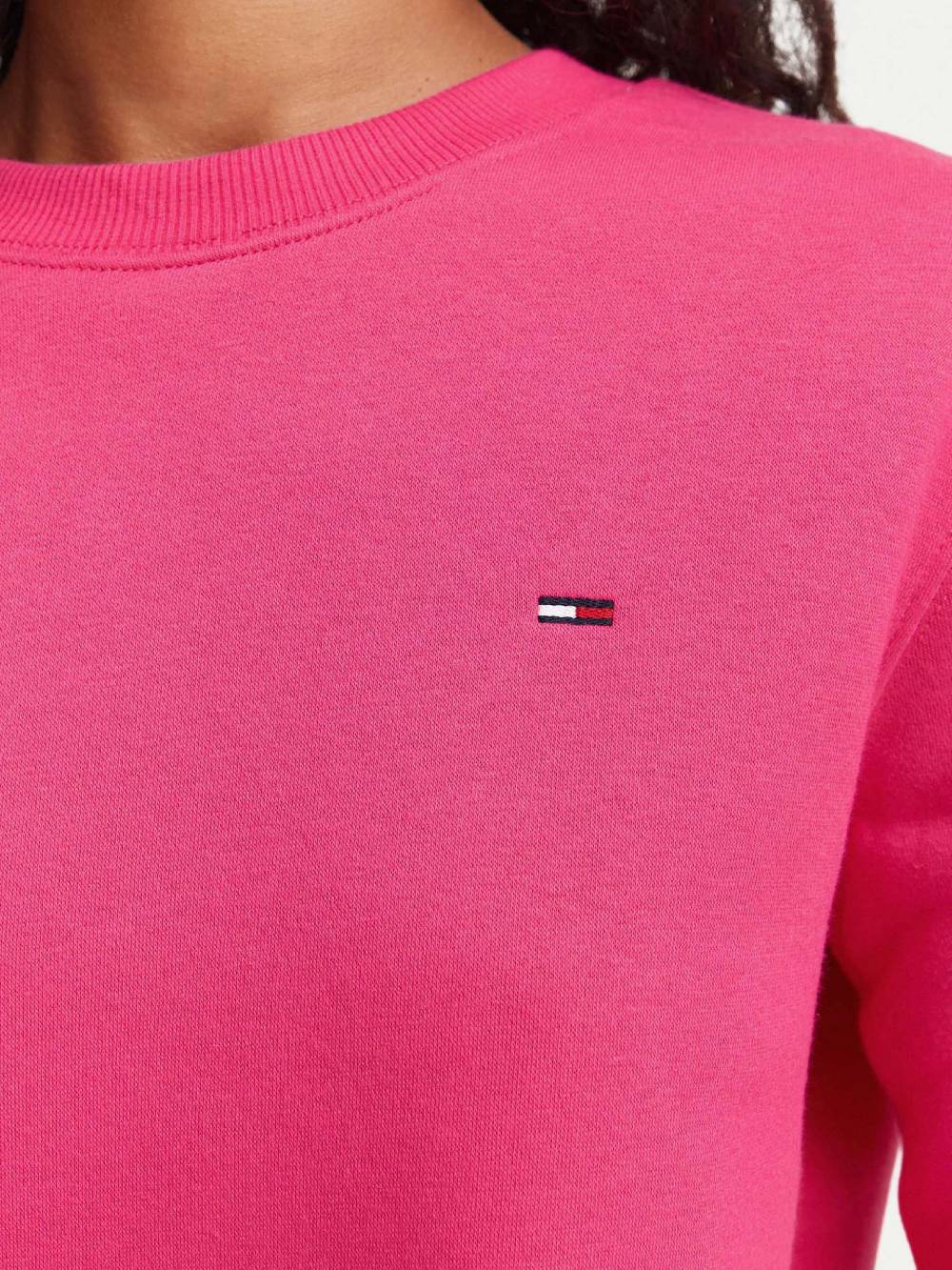 detail Tommy Jeans dámská růžová mikina