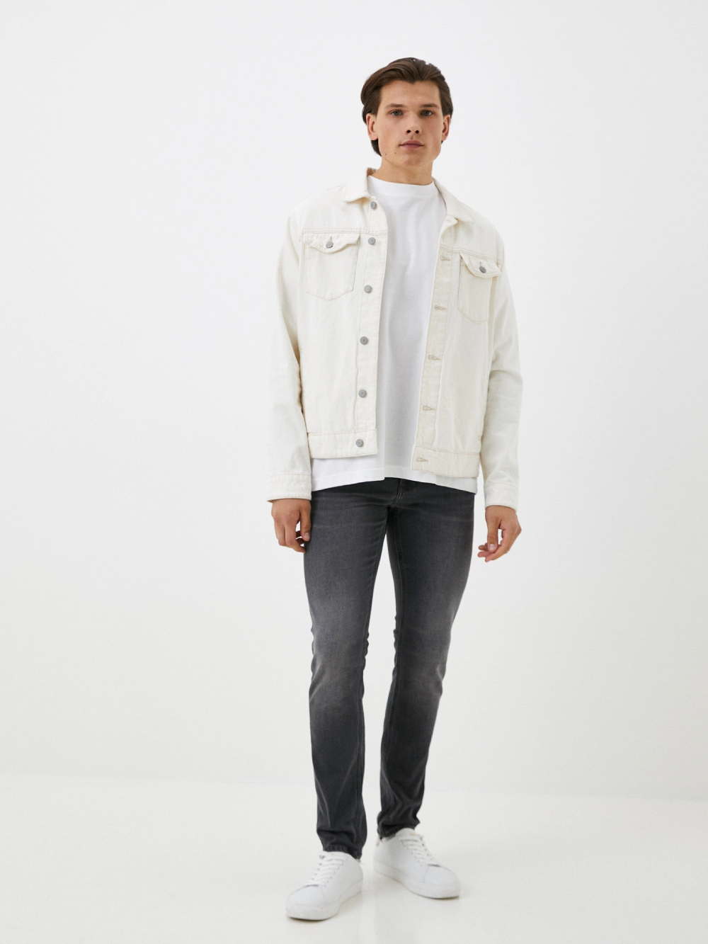 detail Calvin Klein pánské šedé džíny