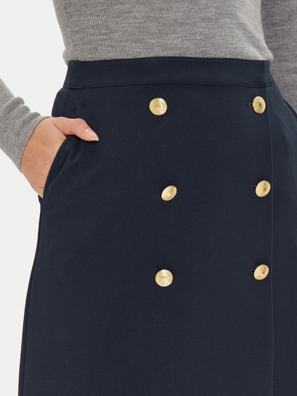 detail Tommy Hilfiger dámská modrá sukně