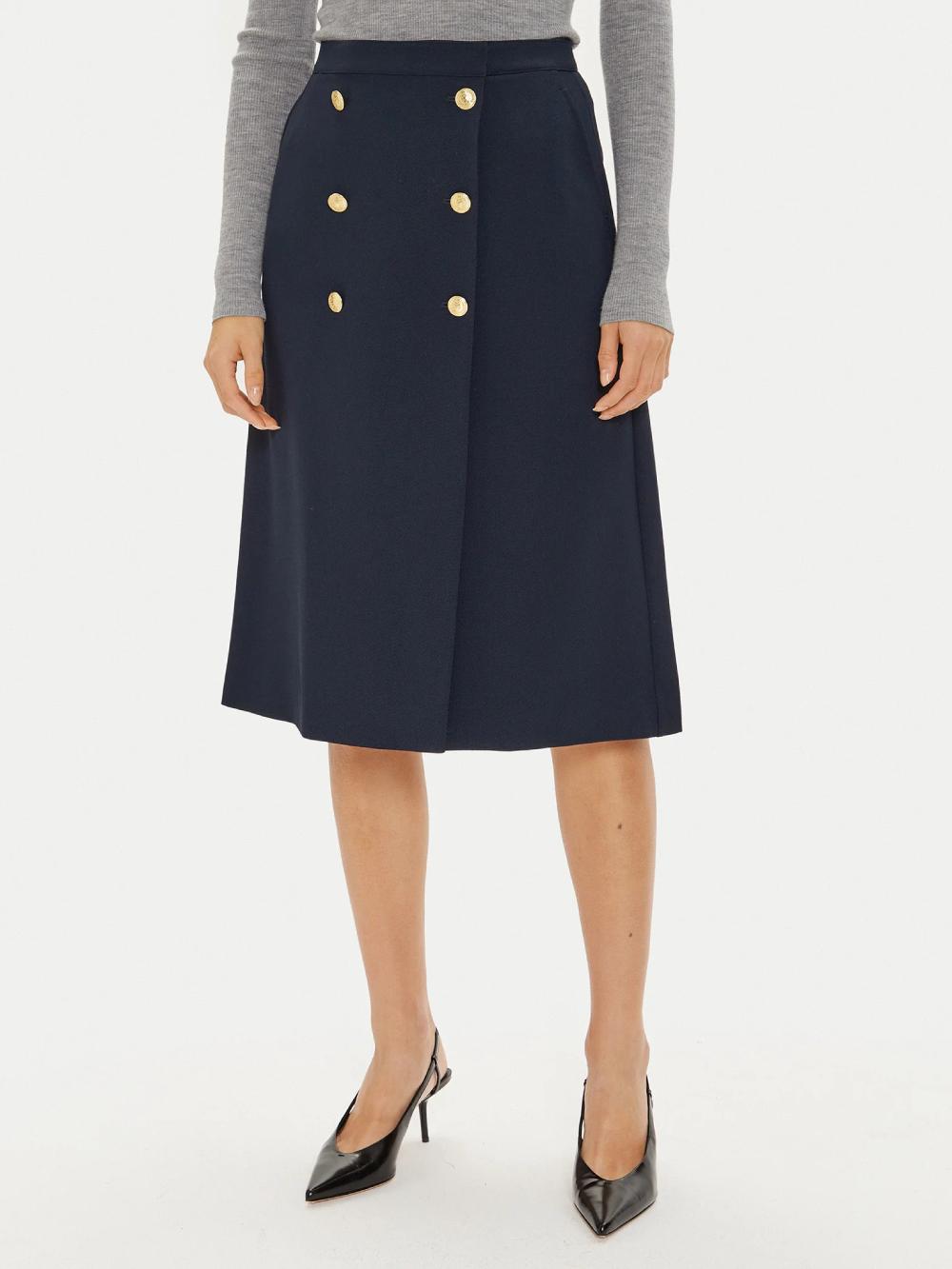 detail Tommy Hilfiger dámská modrá sukně