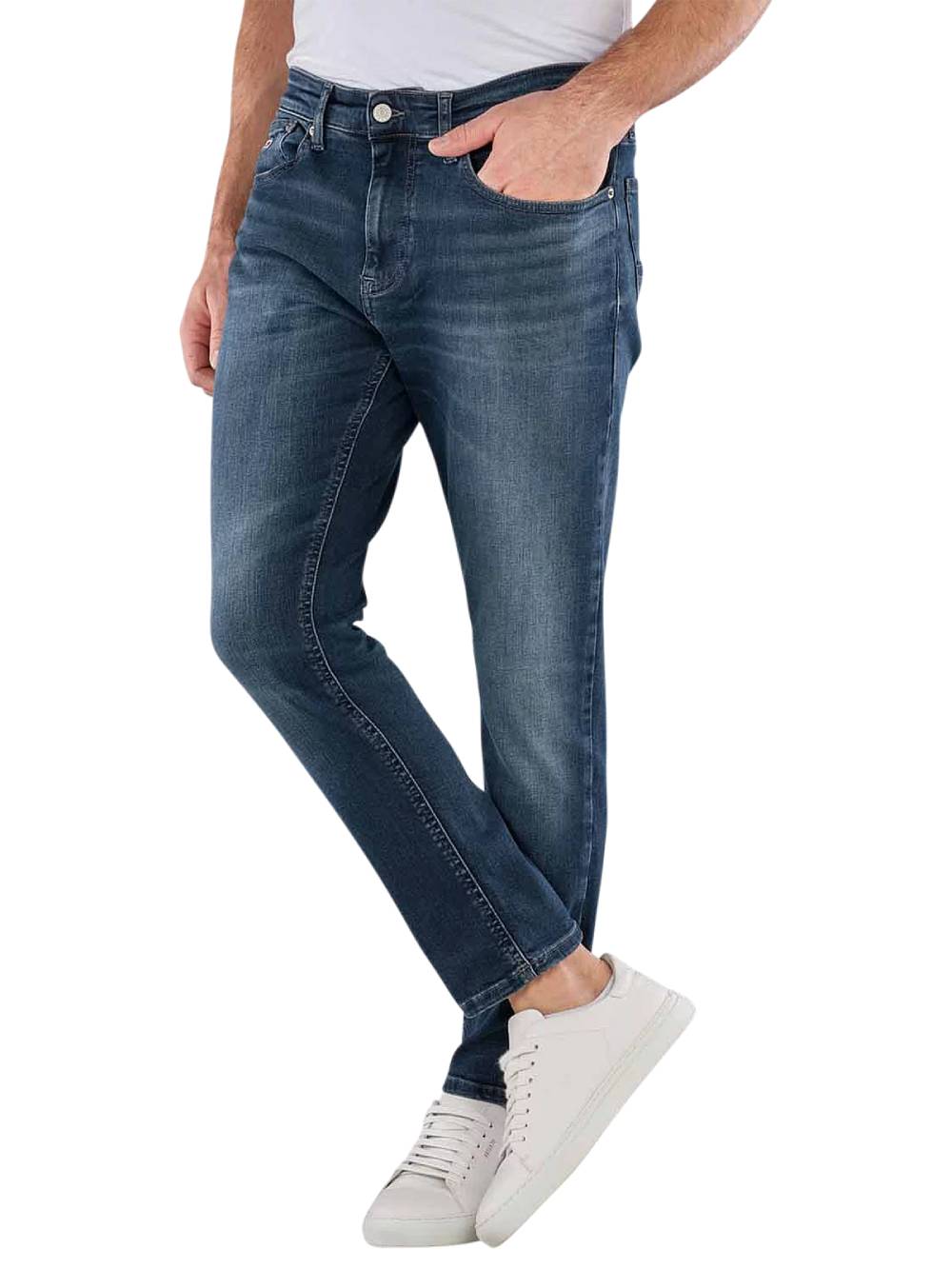 detail Tommy Jeans pánské modré džíny