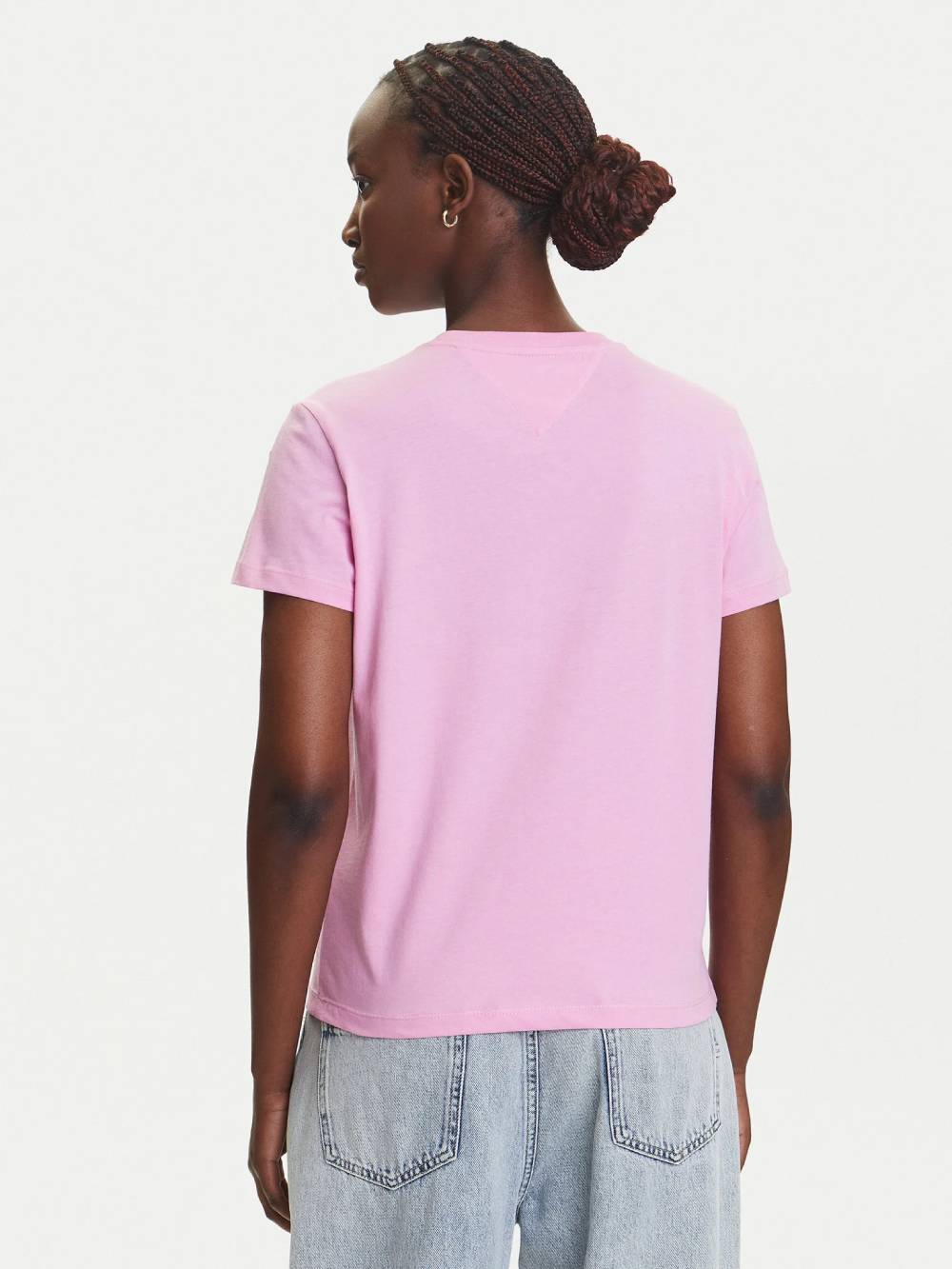 detail Tommy Jeans dámské růžové tričko