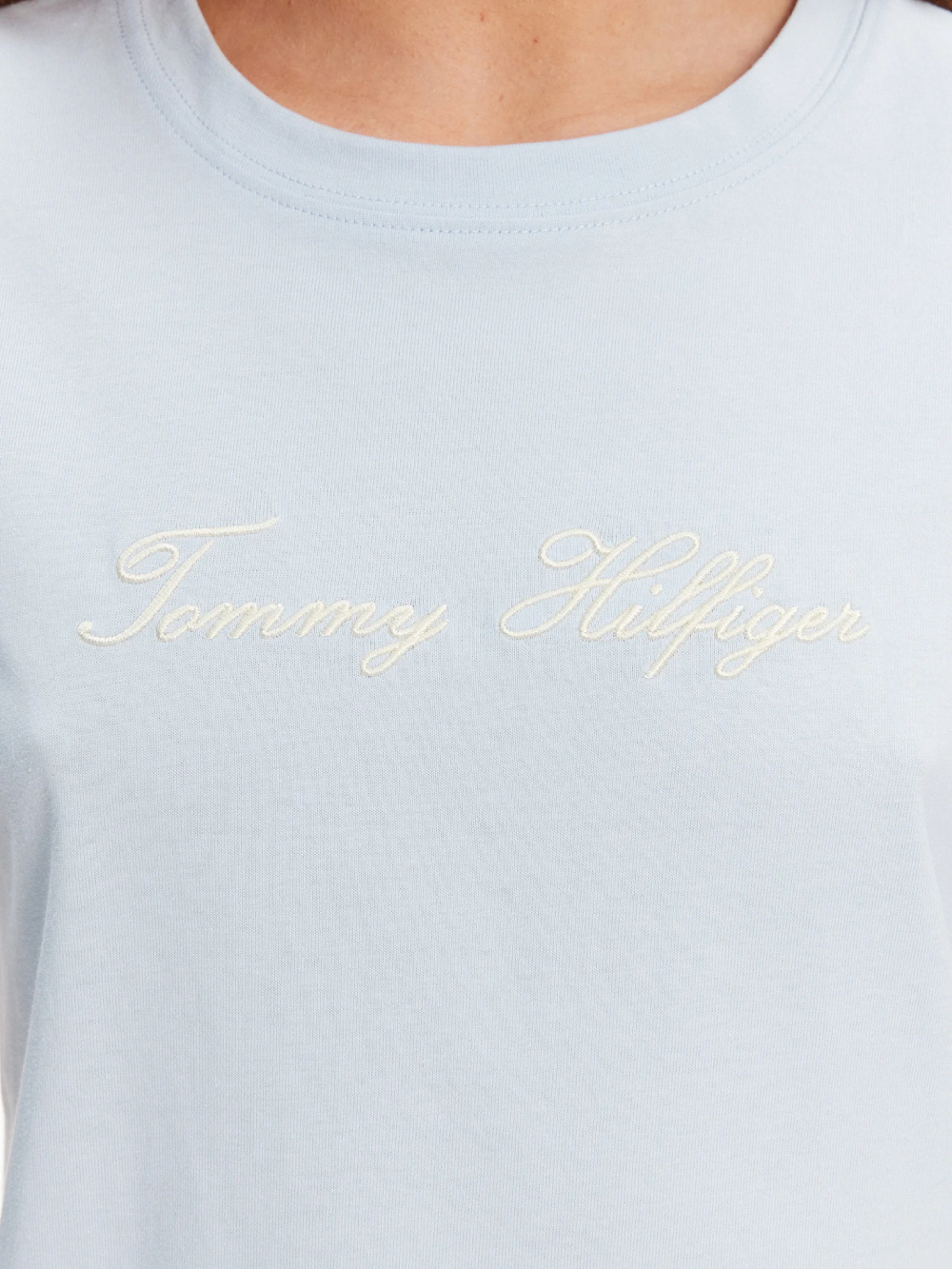 detail Tommy Hilfiger dámské modré tričko