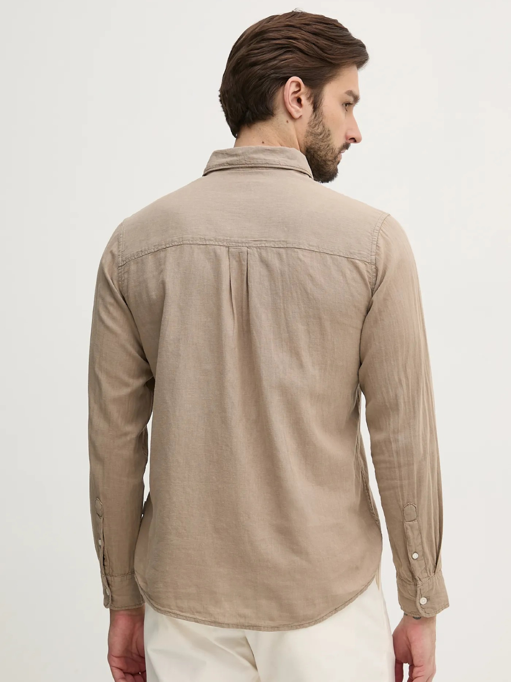 detail Pepe Jeans pánská béžová košile Arnau